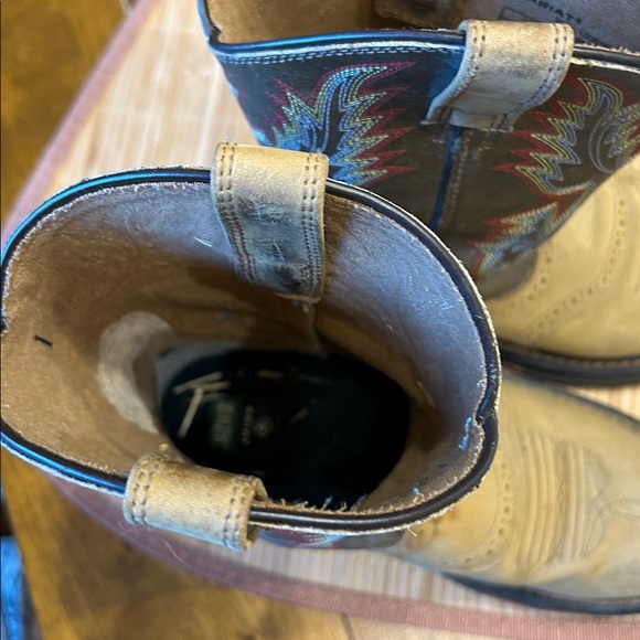ARIAT BOYS WORKHOG PULL ON WESTERN BOOTS SZ 1 - Picture 11 of 15
